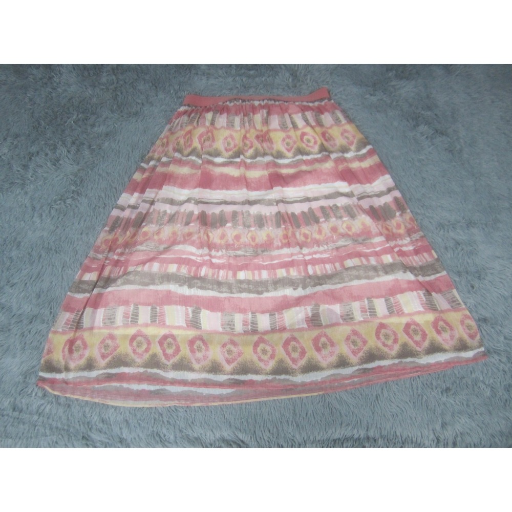 Ruby Rd Skirt Womens 16 Pink Colorful Swingster Flowy Geometric Design Casual